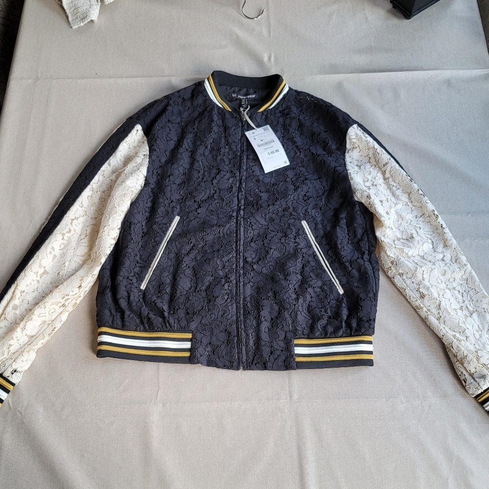 NWT Zara Floral Lace Sport Jacket - size S